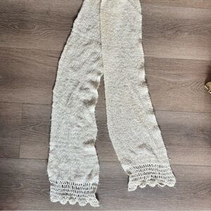 Guess Ivory Knit Scarf with Lace Detail